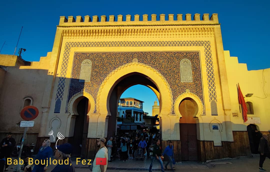 Bab Boujloud (Blue Gate), the iconic entrance to the UNESCO-listed Medina of Fez, Morocco.